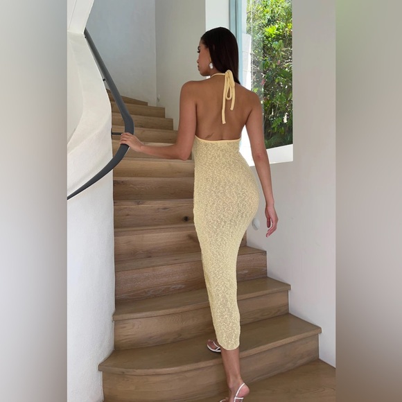 Kahali Boucle Halter Midi Dress - Meshki - Picture 3 of 10